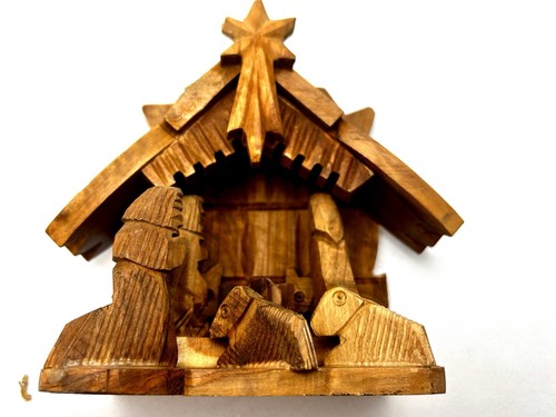 Olivenholz weihnachtskrippe - olivenholz,