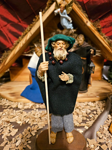 Krippenfigur hirte alter mann - krippenfigur,