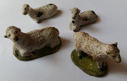 Antike krippenfiguren schafe - 4,