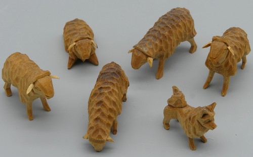 6tlg holzfigur schaf - 6tlg.,