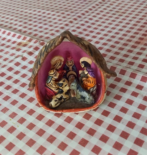 Miniatur weihnachtskrippe ton - miniatur,